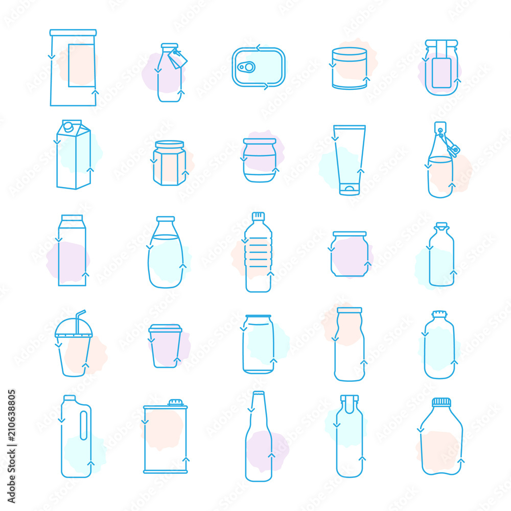 Recycle Flat design Icon set, reuse,Eco system