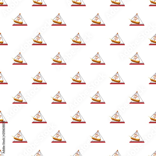Boat swing pattern seamless repeat in cartoon style vector illustration