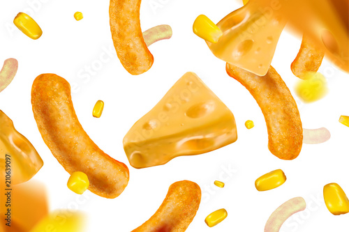 Cheese and corn curls