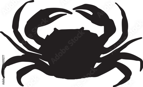 vector illustration of a crab silhouette © tcheres