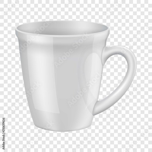 Empty white cup i mockup. Realistic illustration of empty white cup i vector mockup for web