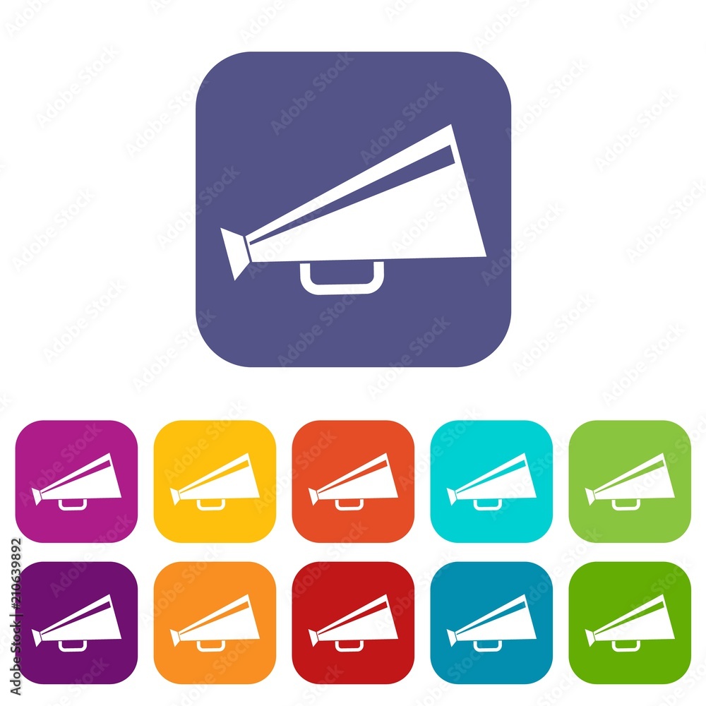 Mouthpiece icons set vector illustration in flat style in colors red, blue, green, and other Mouthpiece icons set vector illustration in flat style in colors red, blue, green, and other