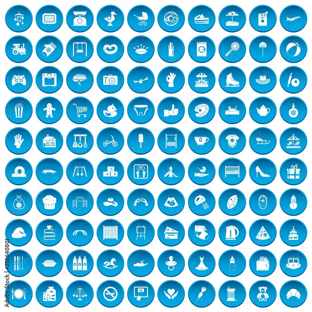100 mother and child icons set in blue circle isolated on white vector illustration 100 mother and child icons set in blue circle isolated on white vector illustration