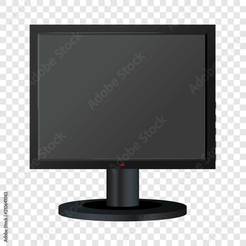 Black computer monitor mockup. Realistic illustration of black computer monitor vector mockup for web