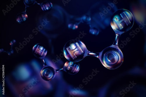 Colorful water molecules concept