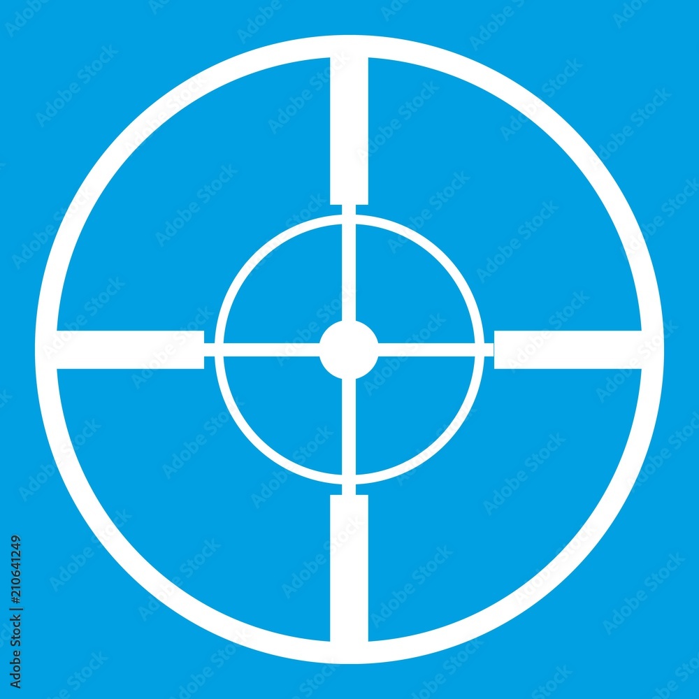 Aim icon white isolated on blue background vector illustration Aim icon white isolated on blue background vector illustration