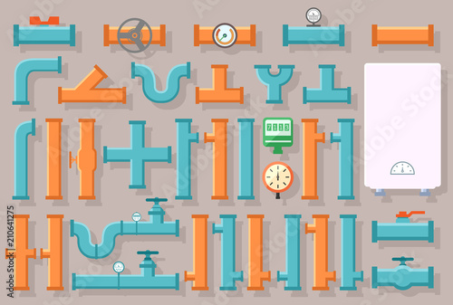 set of plumbing pipes for home