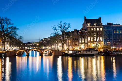 View of Amsterdam by night