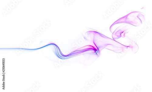 Colored smoke on white background