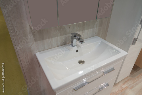 White inset washbasin