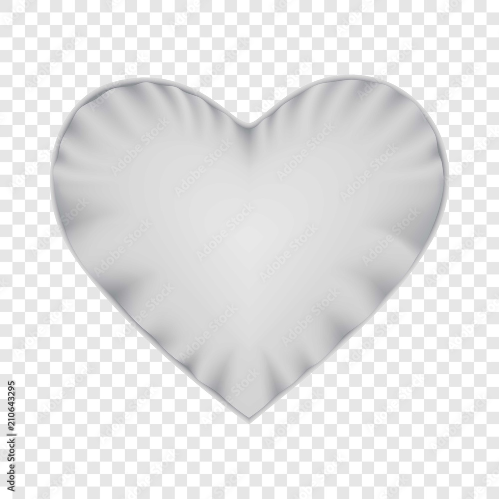 White heart shape pillow mockup. Realistic illustration of white heart shape pillow vector mockup for web White heart shape pillow mockup. Realistic illustration of white heart shape pillow vector mockup for web