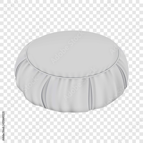 White round pillow mockup. Realistic illustration of white round pillow vector mockup for web
