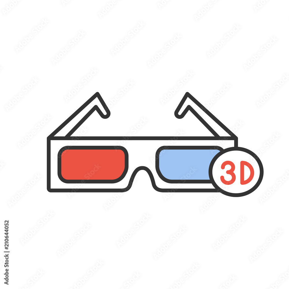 3D glasses color icon 3D glasses color icon