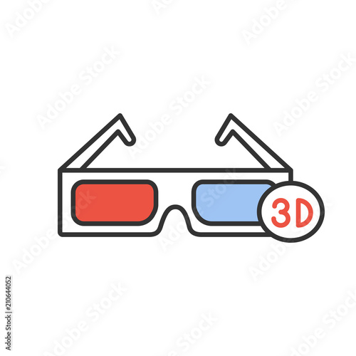 3D glasses color icon