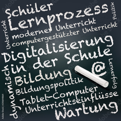 Tafel und Kreide mit Digitalisierung in der Schule