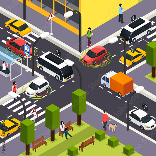 Autonomous Vehicle Isometric Background