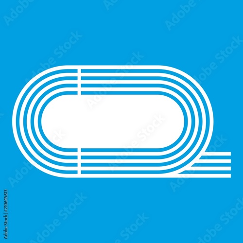 Athletic stadium icon white isolated on blue background vector illustration