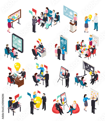 Business Coaching Isometric Icons