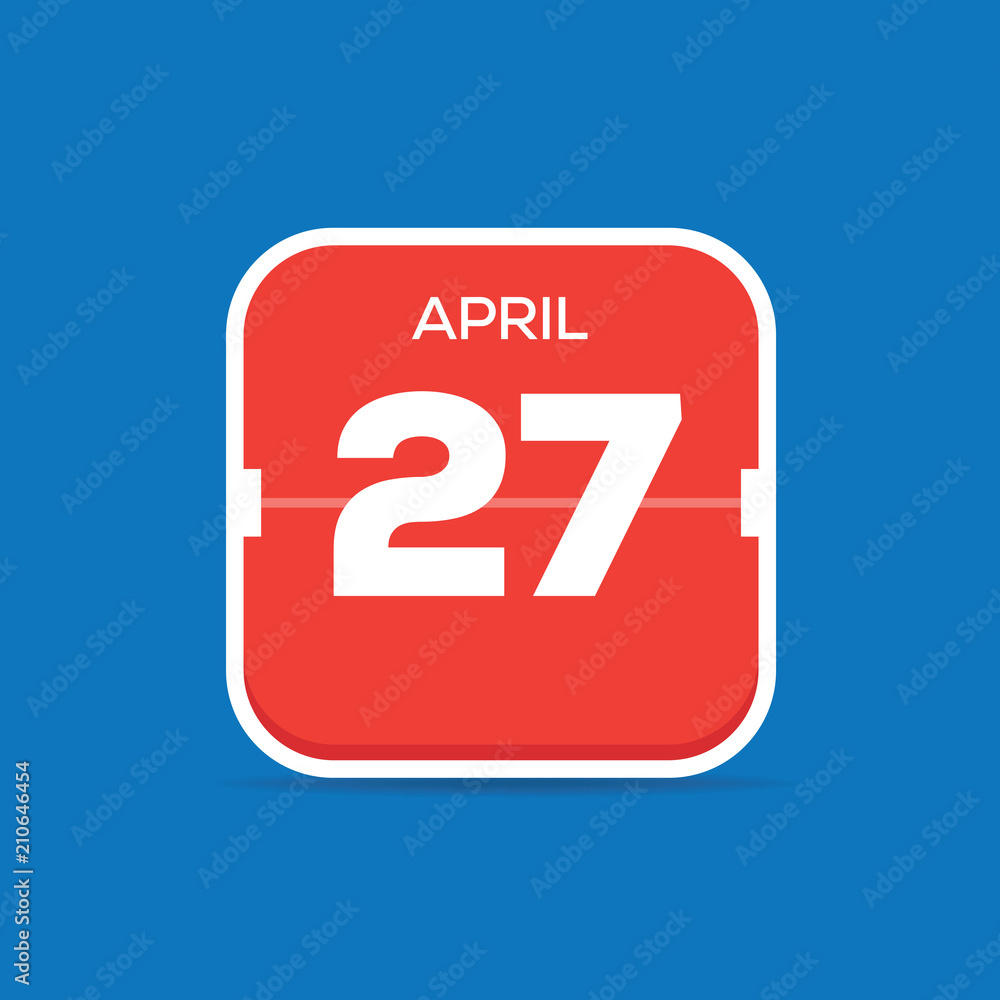 April 27 Calendar Flat Icon April 27 Calendar Flat Icon
