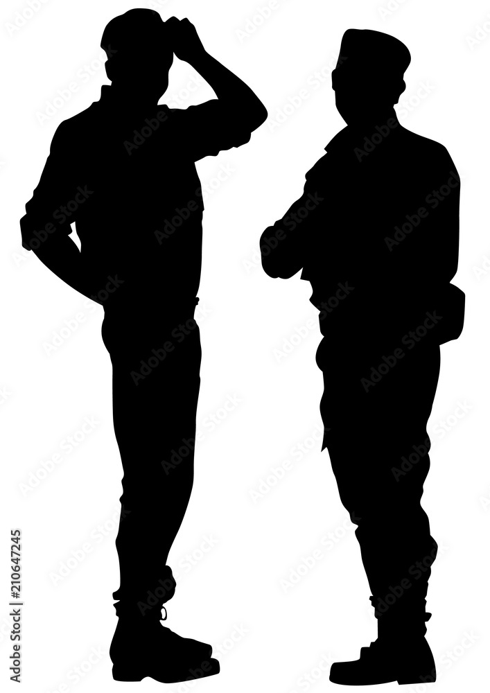 People of special police force in uniform on white background