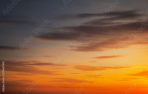 Fototapeta Naklejka Na Ścianę i Meble -  Beautiful fiery orange sunset sky as background