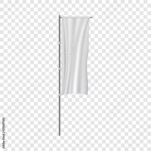 White panel flag mockup. Realistic illustration of white panel flag vector mockup for web
