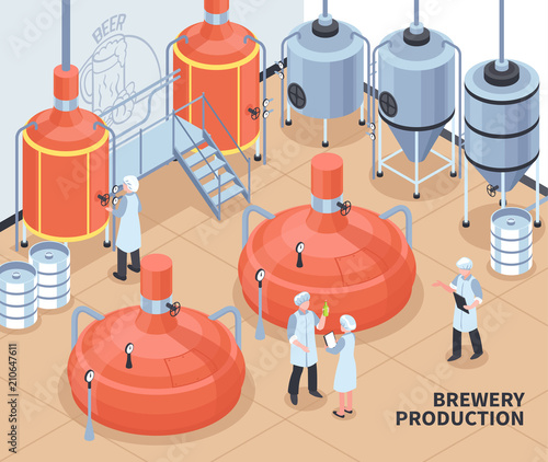 Brewery Production Isometric Illustration 