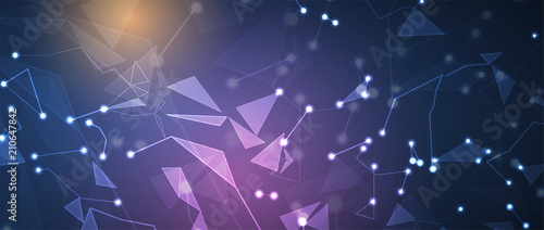 Neural network concept. Connected cells with links. High technology process. Abstract background