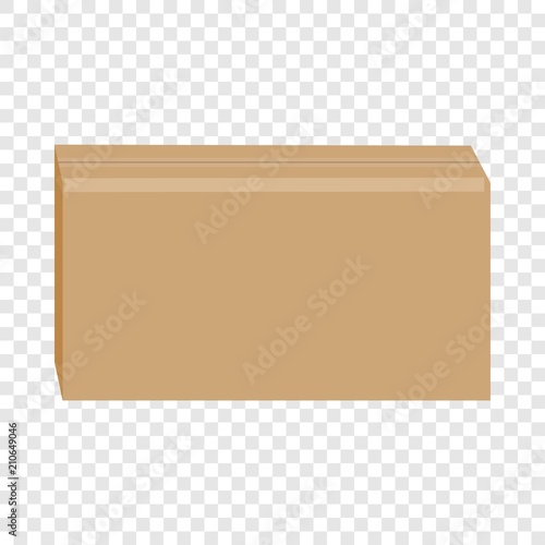 Sealed cardboard box mockup. Realistic illustration of sealed cardboard box vector mockup for web