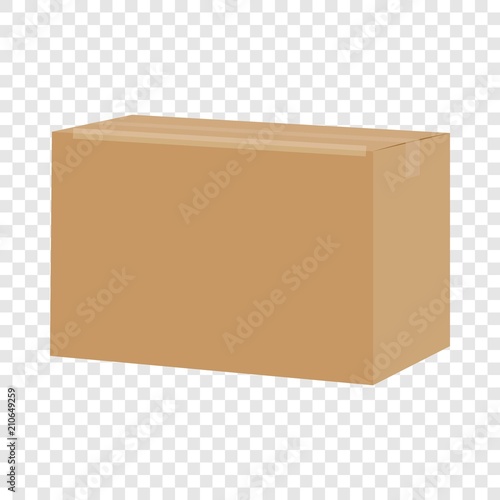 Carton box container mockup. Realistic illustration of carton box container vector mockup for web