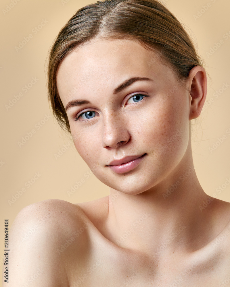 Pretty Redhead Teenage Girl With Blue Eyes And Freckles Smiling And Pretty Redhead Teenage Girl With Blue Eyes And Freckles Smiling And