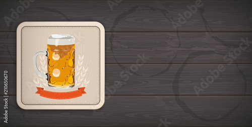 Bierdeckel auf einen alten Bierbank