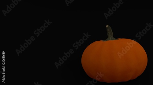 Halloween Pumpkin on Black
