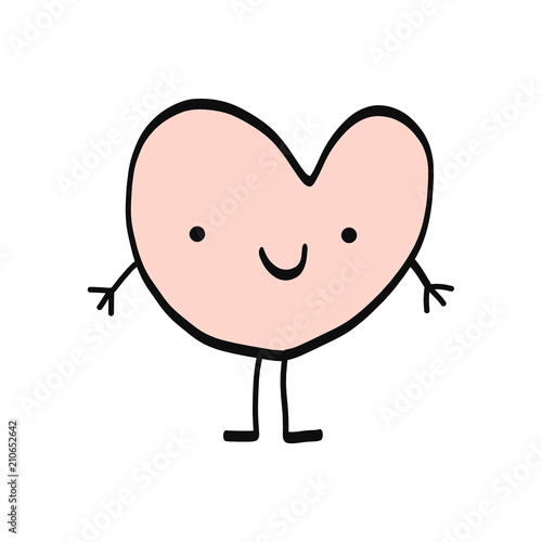 Cute heart handdrawn illustration