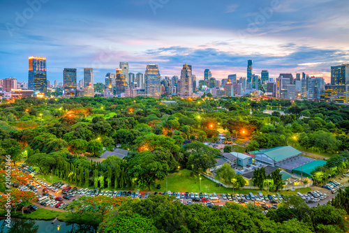 Photography Bangkok city skyline from top view in Thailand