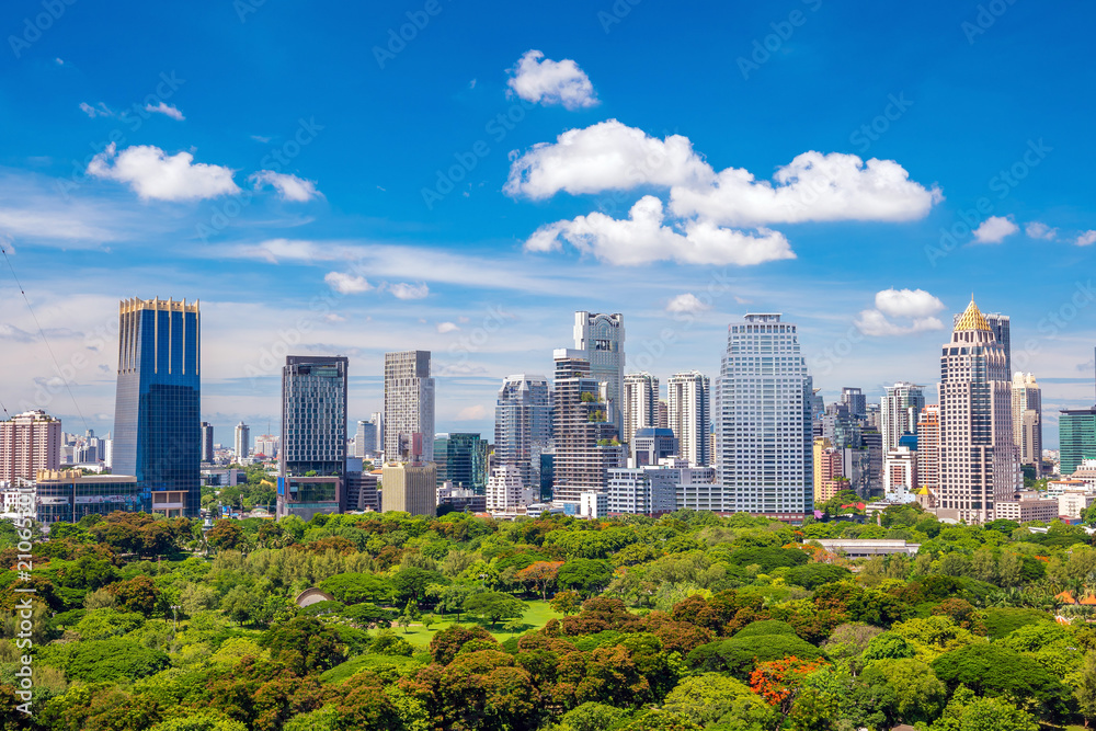 Bangkok city skyline from top view in Thailand