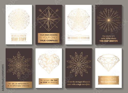 Motivational cards golden