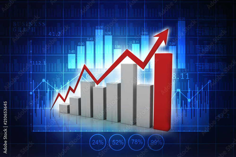 3d rendering Stock market online business concept. business Graph 3d rendering Stock market online business concept. business Graph