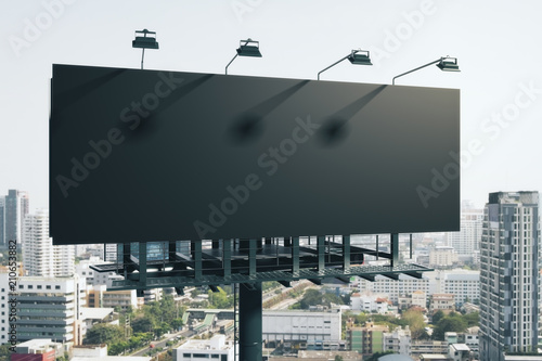 Принти на полотні Empty black billboard in city