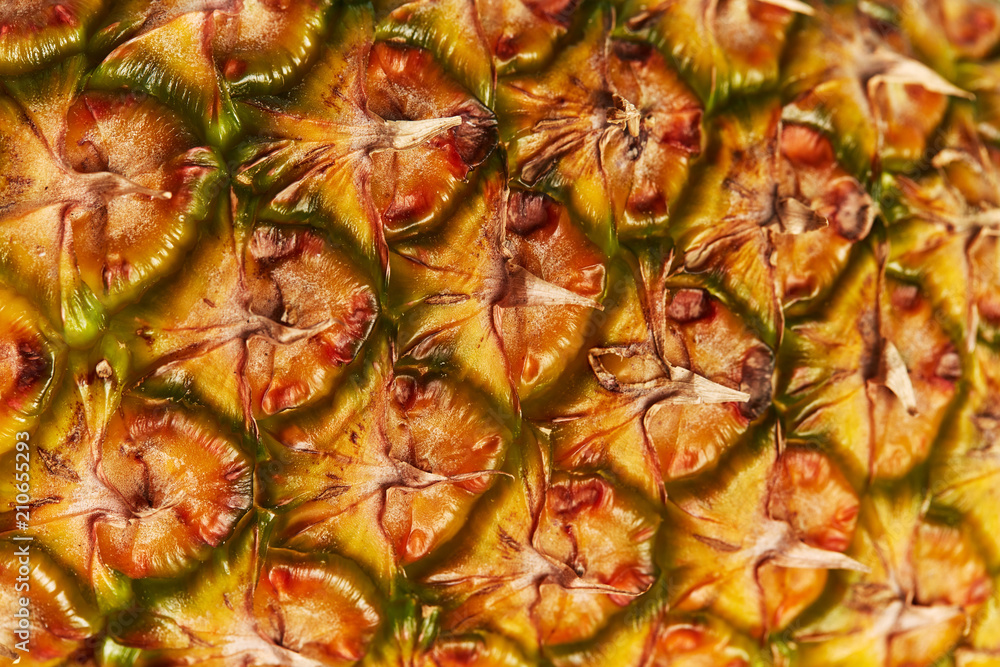 Detail pineapple texture close up, macro shot Detail pineapple texture close up, macro shot