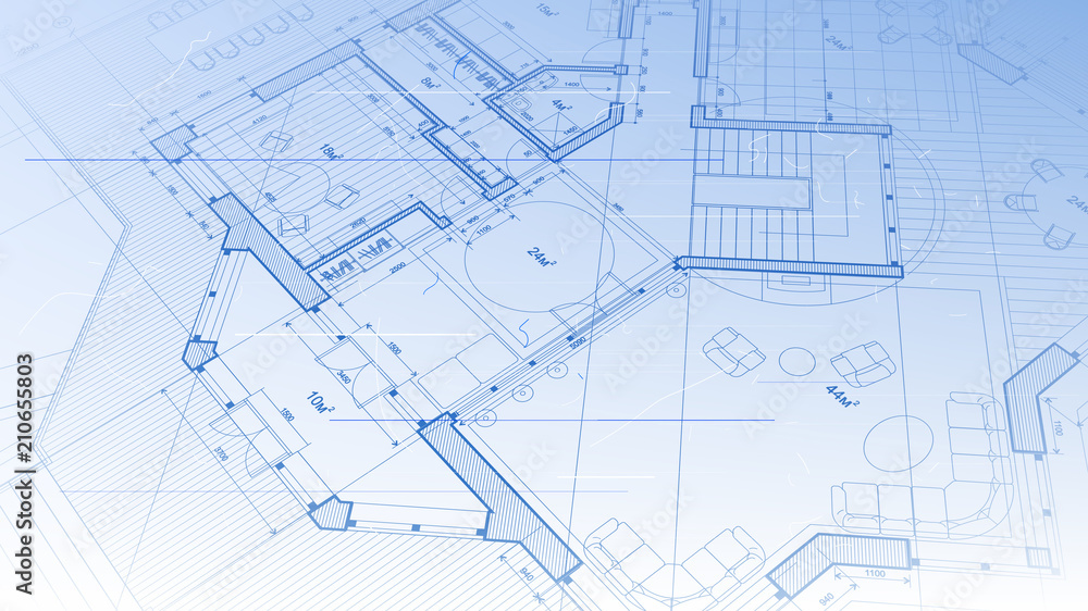 vector architectural plan - abstract architectural blueprint of a modern residential building / technology, industry, business concept illustration: real estate, building, construction & architecture vector architectural plan - abstract architectural blueprint of a modern residential building / technology, industry, business concept illustration: real estate, building, construction & architecture