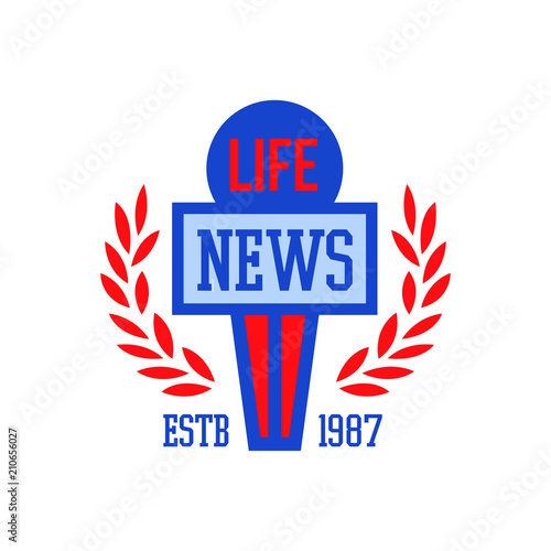 News logo set 1987, live news retro badge