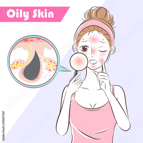woman with oily skin