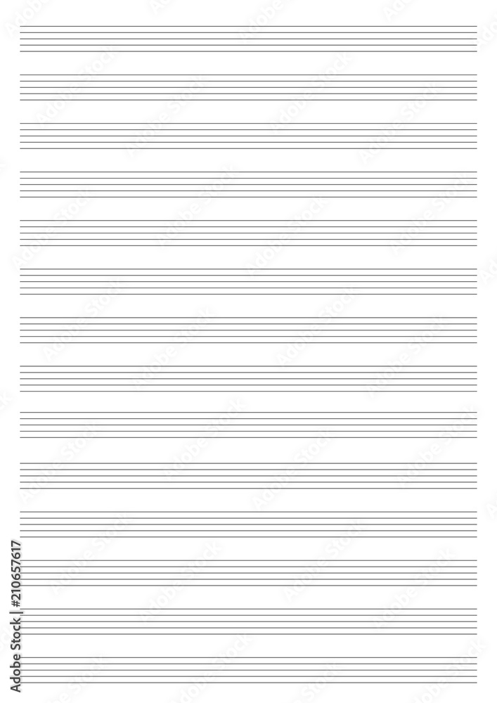 Vector Note Sheet, Musical Staff A4 Format. Vector Note Sheet, Musical Staff A4 Format.