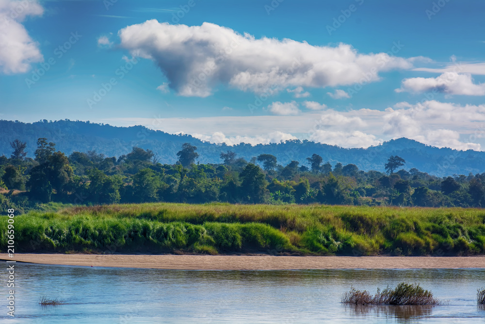 Forests, mountains and blue cloudy sky are landscape in Thailand. Forests, mountains and blue cloudy sky are landscape in Thailand.