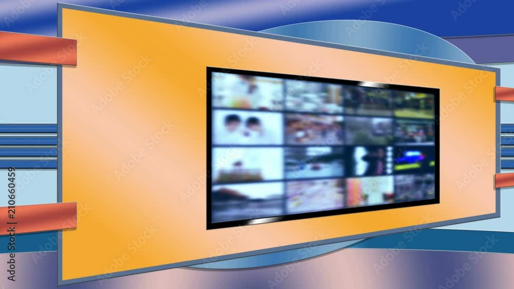 Television Virtual Set Background for TV News Broadcast Television Virtual Set Background for TV News Broadcast