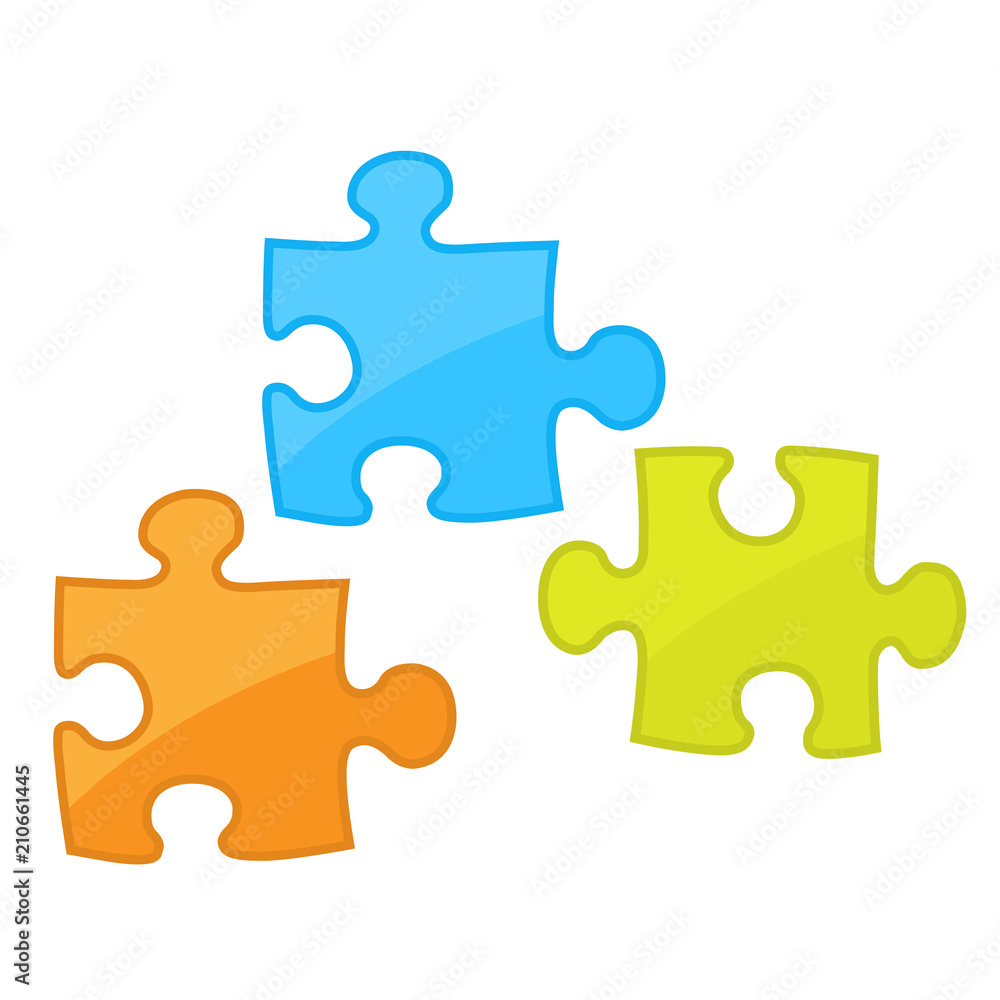 Pieces of jigsaw puzzle game - motley components of puzzles Pieces of jigsaw puzzle game - motley components of puzzles