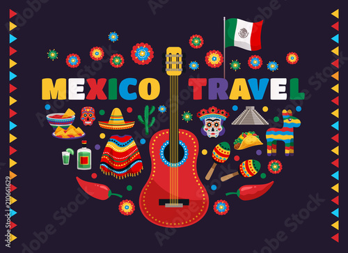 Mexico Colorful Symbols Composition