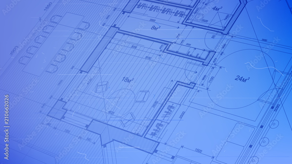 vector architectural plan - abstract architectural blueprint of a modern residential building / technology, industry, business concept illustration: real estate, building, construction & architecture vector architectural plan - abstract architectural blueprint of a modern residential building / technology, industry, business concept illustration: real estate, building, construction & architecture
