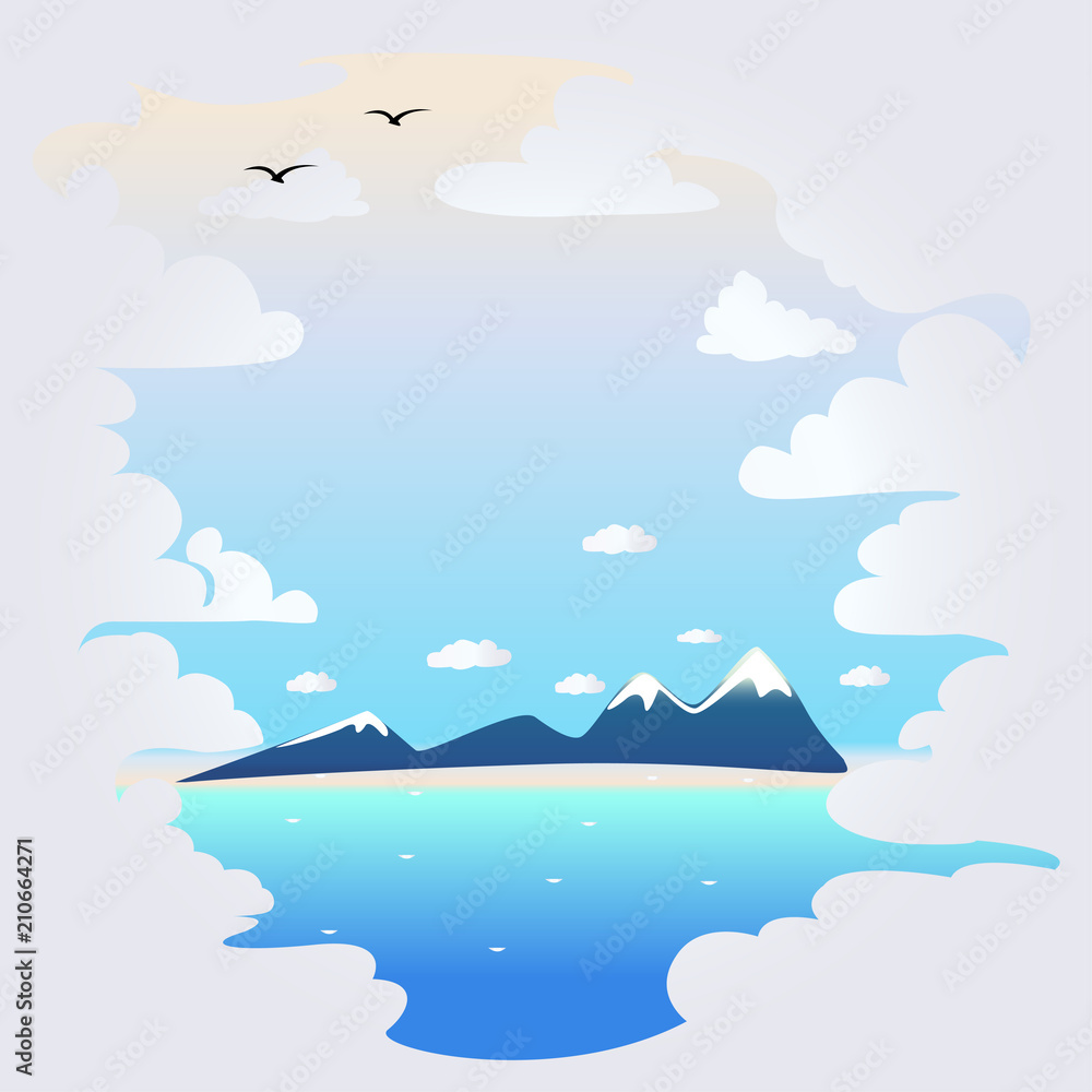 background with clouds and sea